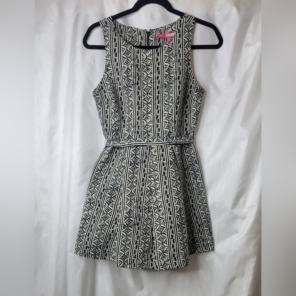 Tracy Reese pleated mini dress, off white & black